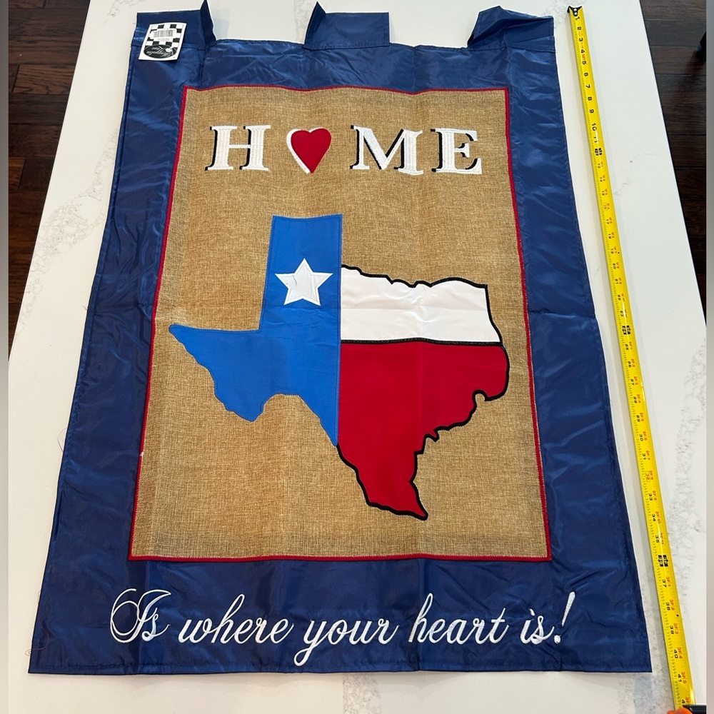 Decorative Outdoor Flag Home Texas Is Where Your Heart Is